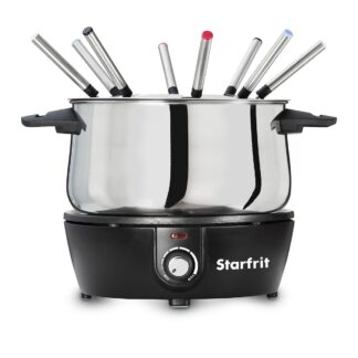 Starfrit Electric Fondue 12PC Set - 3L - Quick Release Magnetic Cord - 1500W - Perfect for Cheese & Chocolate